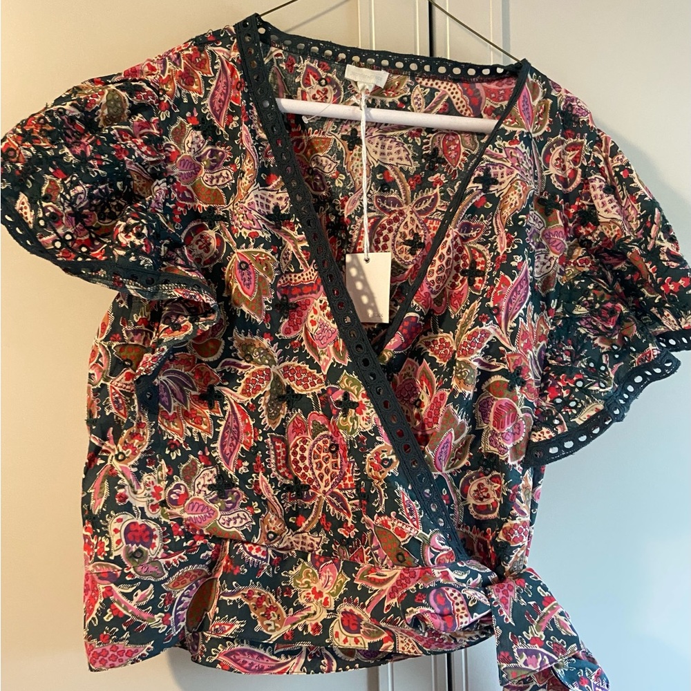 Flutter Sleeve Wrap Top